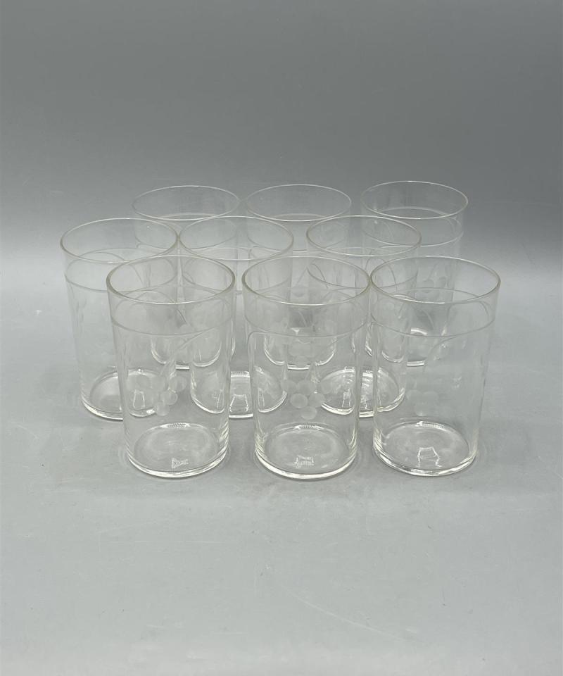 Kirkkaat juomalasit hiottu koriste 9kpl