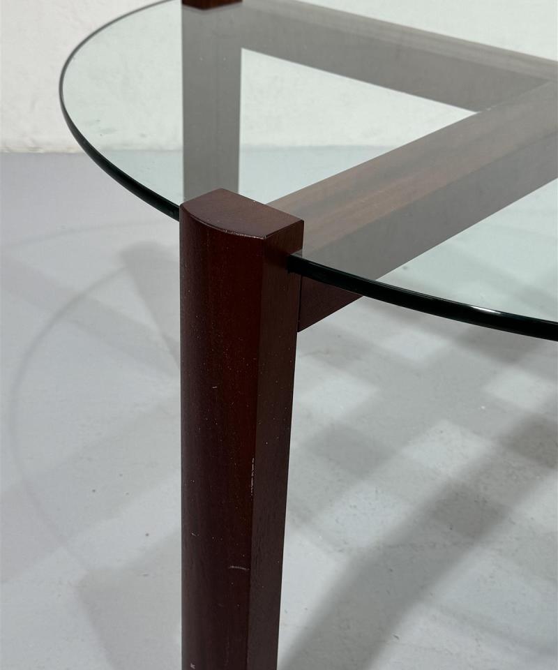 Vintage sohvapöytä 100cm lasitasolla