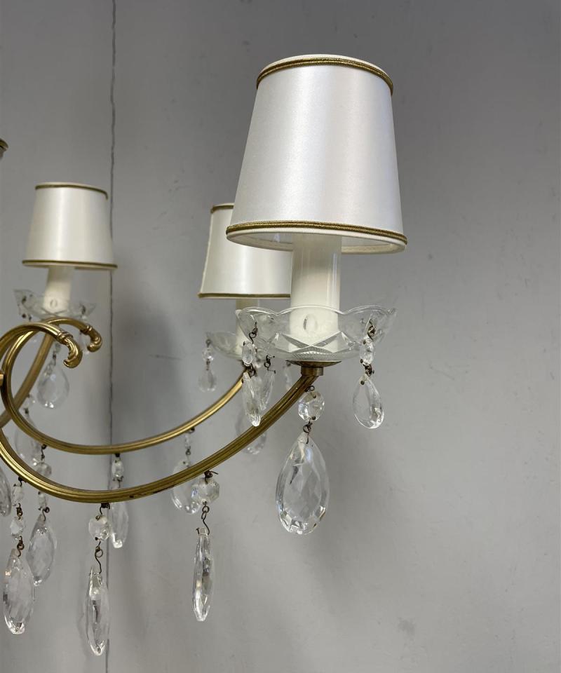 Vintage kristalli kattokruunu 6-valopistettä