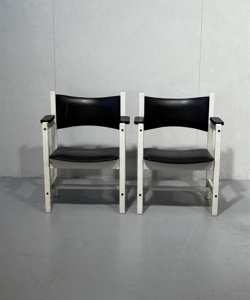 Retro nojatuolit (2kpl) musta-valkoinen