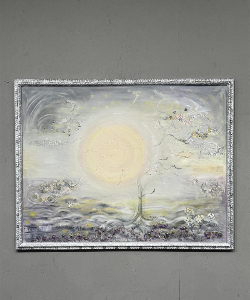 Taulu iso öljyväri koristeilla tuntematon taiteilija