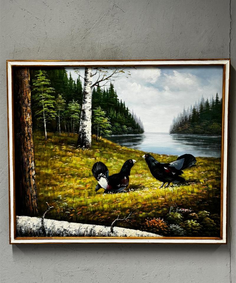 Taulu öljyväri metsot P Saari