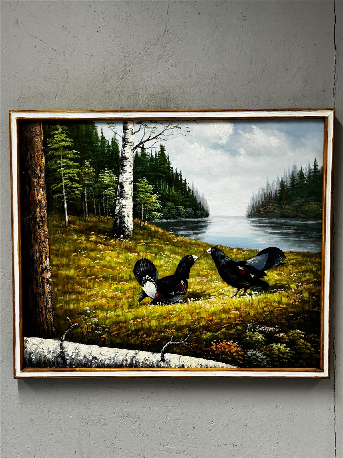 Taulu öljyväri metsot P Saari