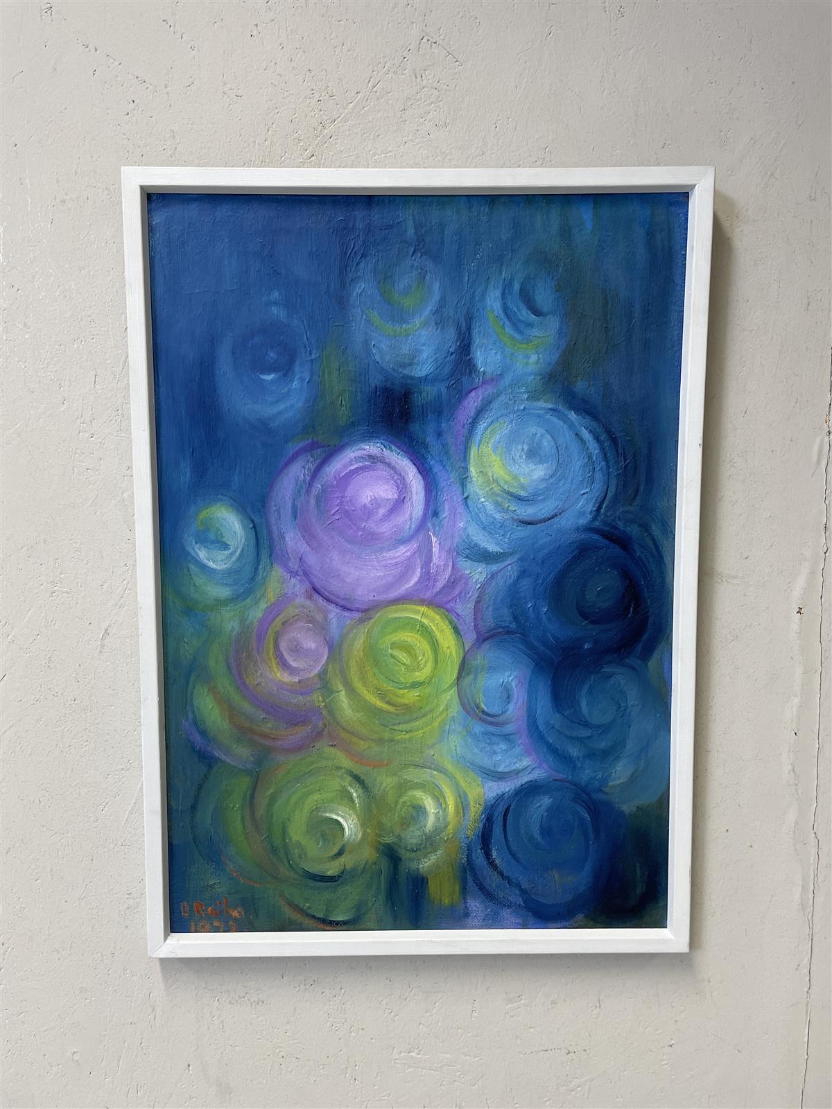 Taulu öljyväri abstrakti teos, signeerattu