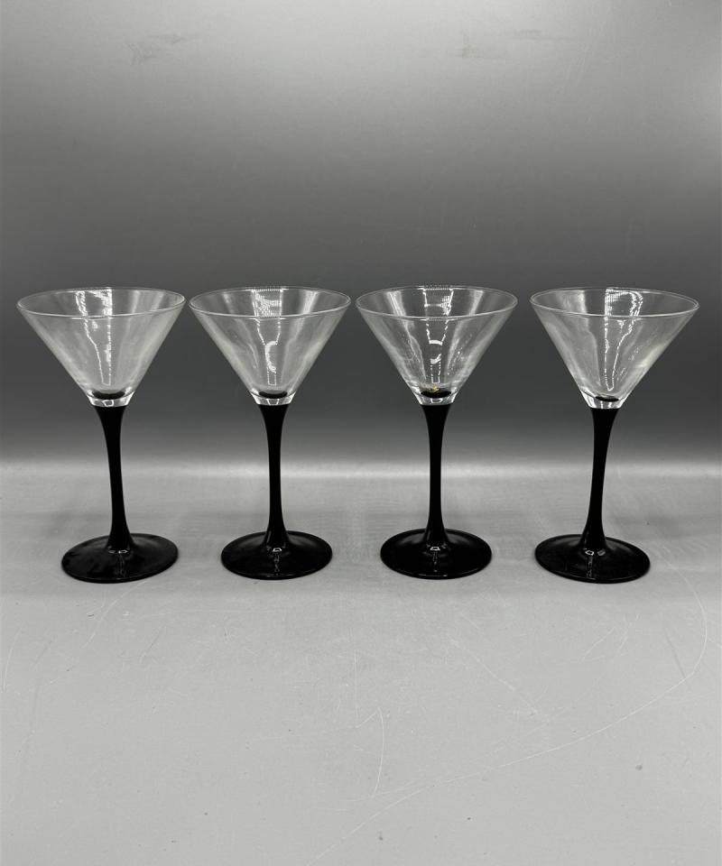 Cocktail lasit (4kpl) musta jalka