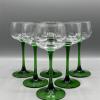 Vintage viinilasit vihreällä jalalla (6 kpl)