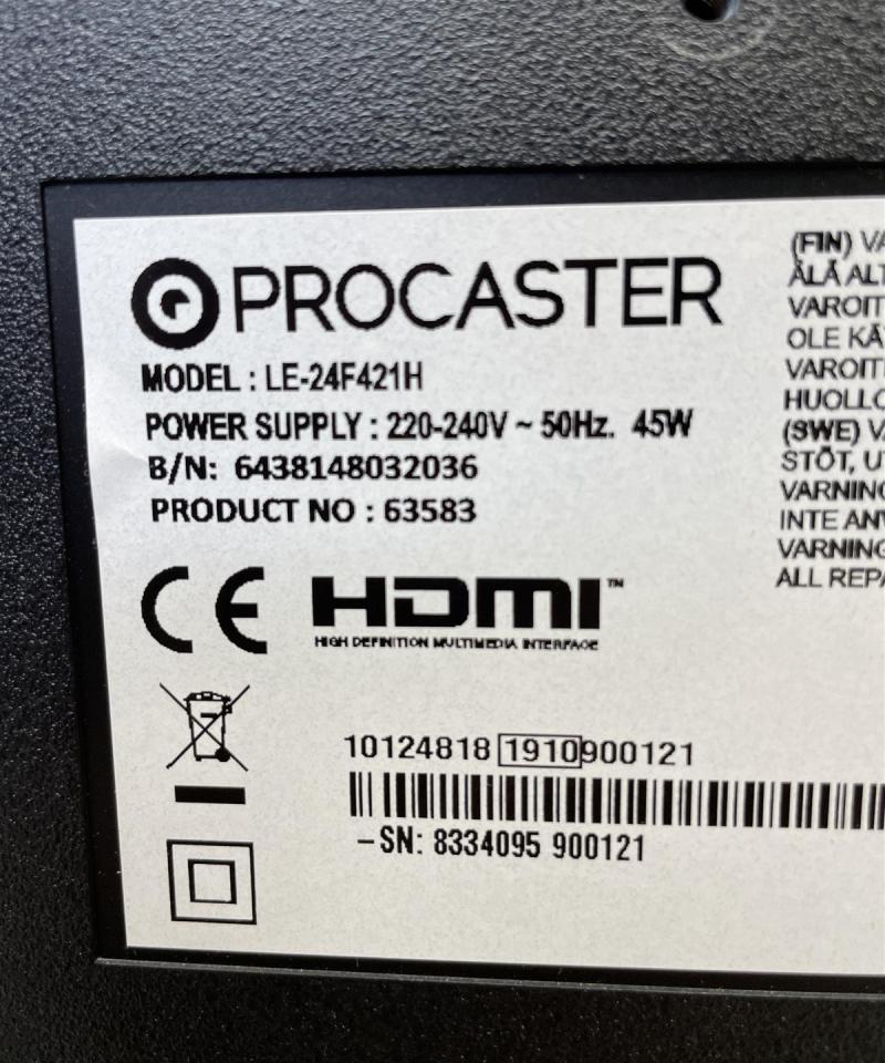 Procaster 24” HD-ready Android Led LE-24F421H televisio