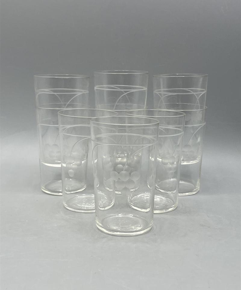 Kirkkaat juomalasit hiottu koriste 9kpl