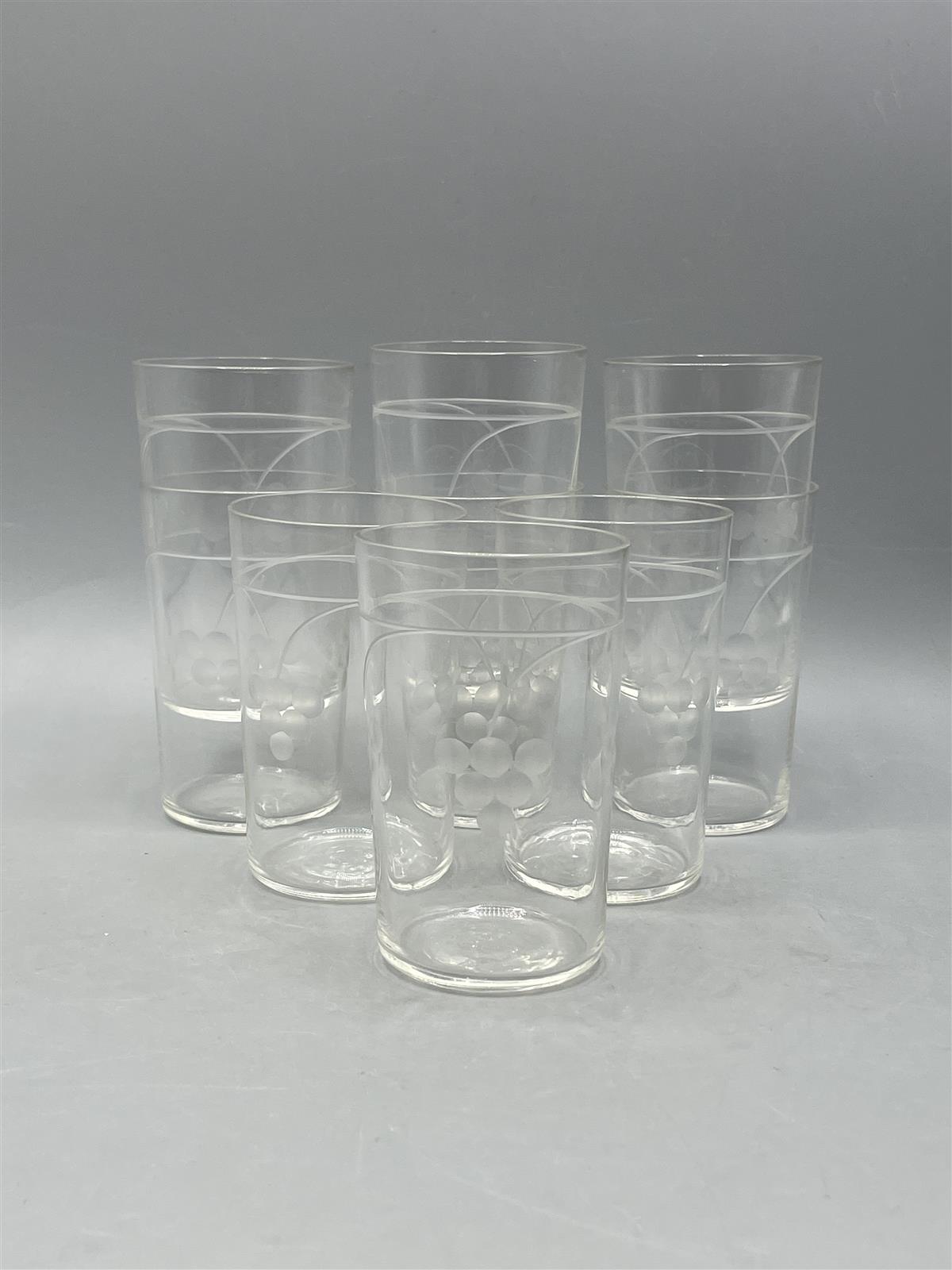 Kirkkaat juomalasit hiottu koriste 9kpl