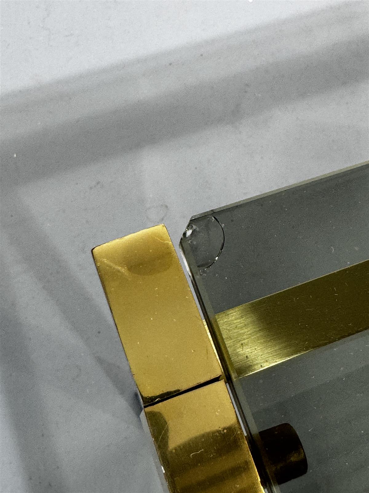 Vintage messinki lasipöytä 65x68