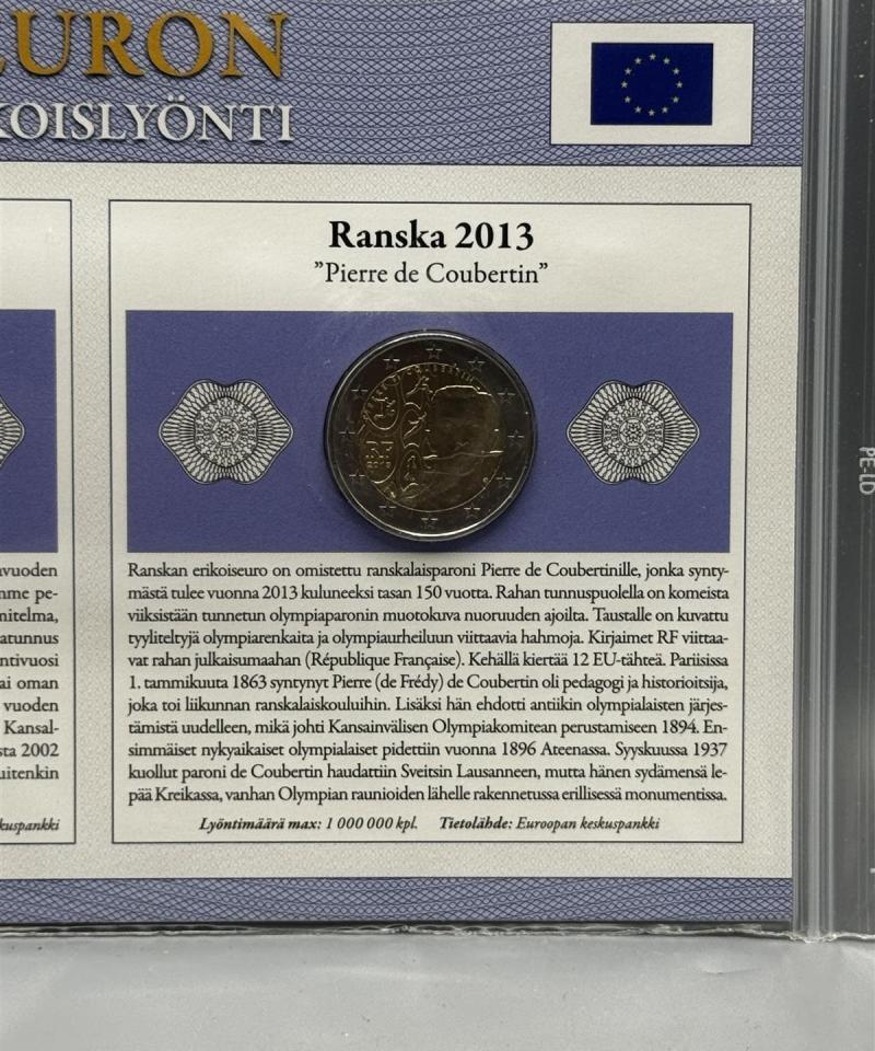 2 euron erikoislyönti Suomi ja Ranska