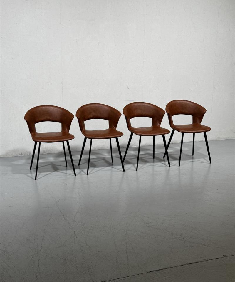 House of Sander Tora tuoli (4kpl) konjakinruskea