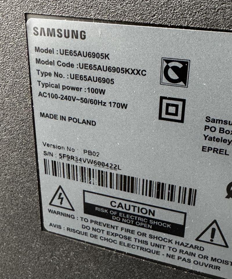 Samsung UE65AU6905K televisio