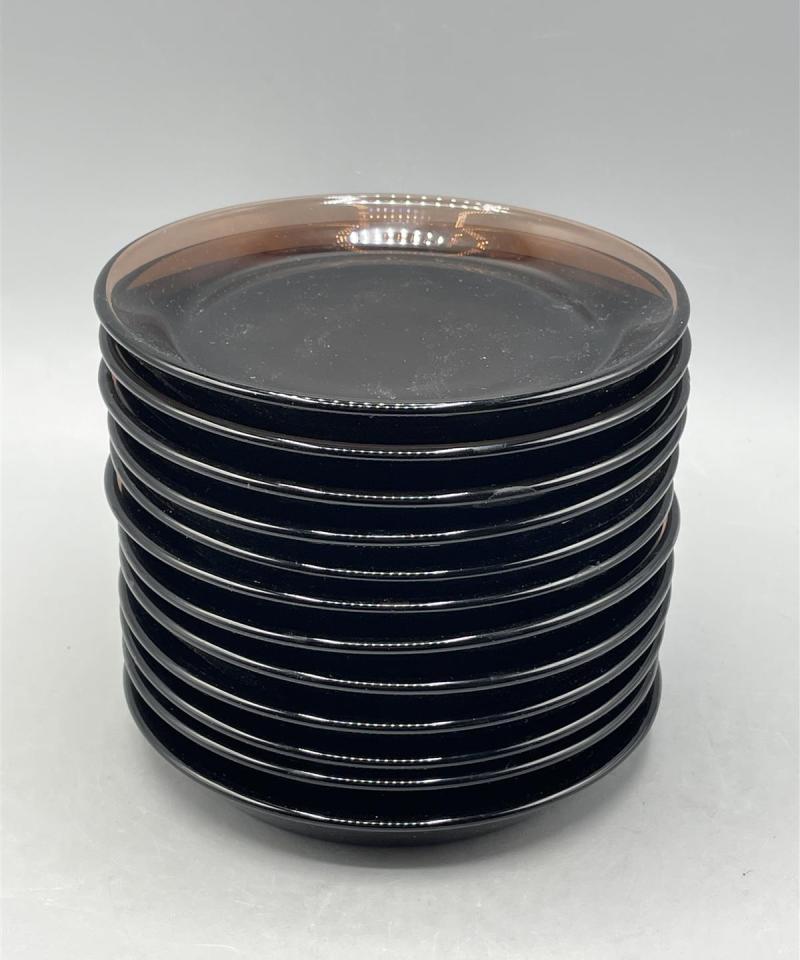 Ruskea lasilautanen 14cm 12kpl