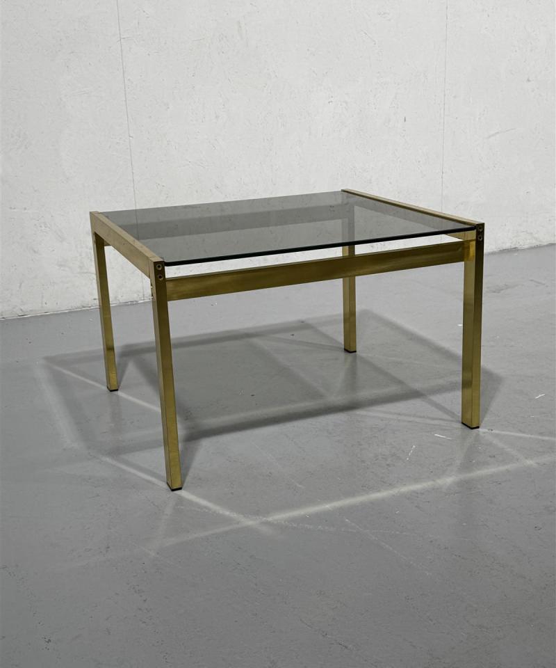 Vintage messinki lasipöytä 65x68