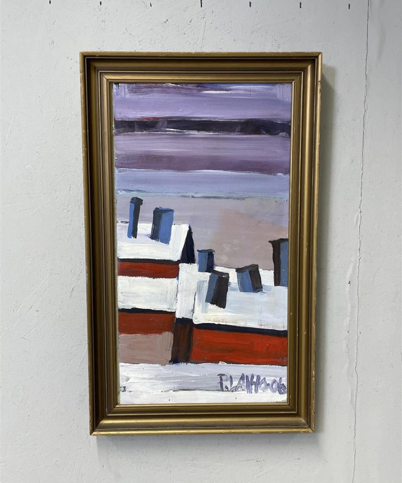 Taulu Talvimaisema öljyväri, Pekka Laiho -06