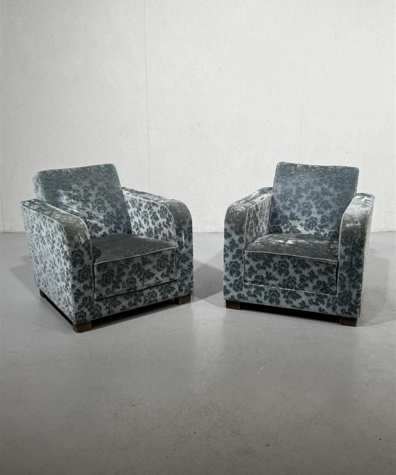 Vintage vakosametti nojatuolit (2kpl)