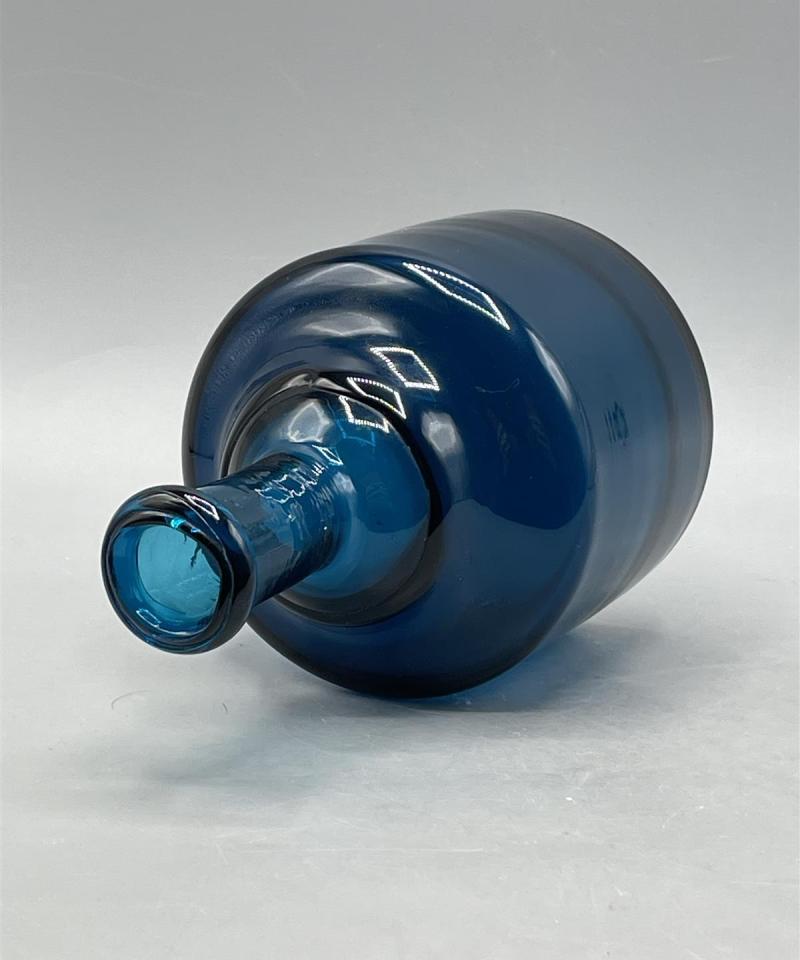 Riihimäen lasi taidelasipullo sininen