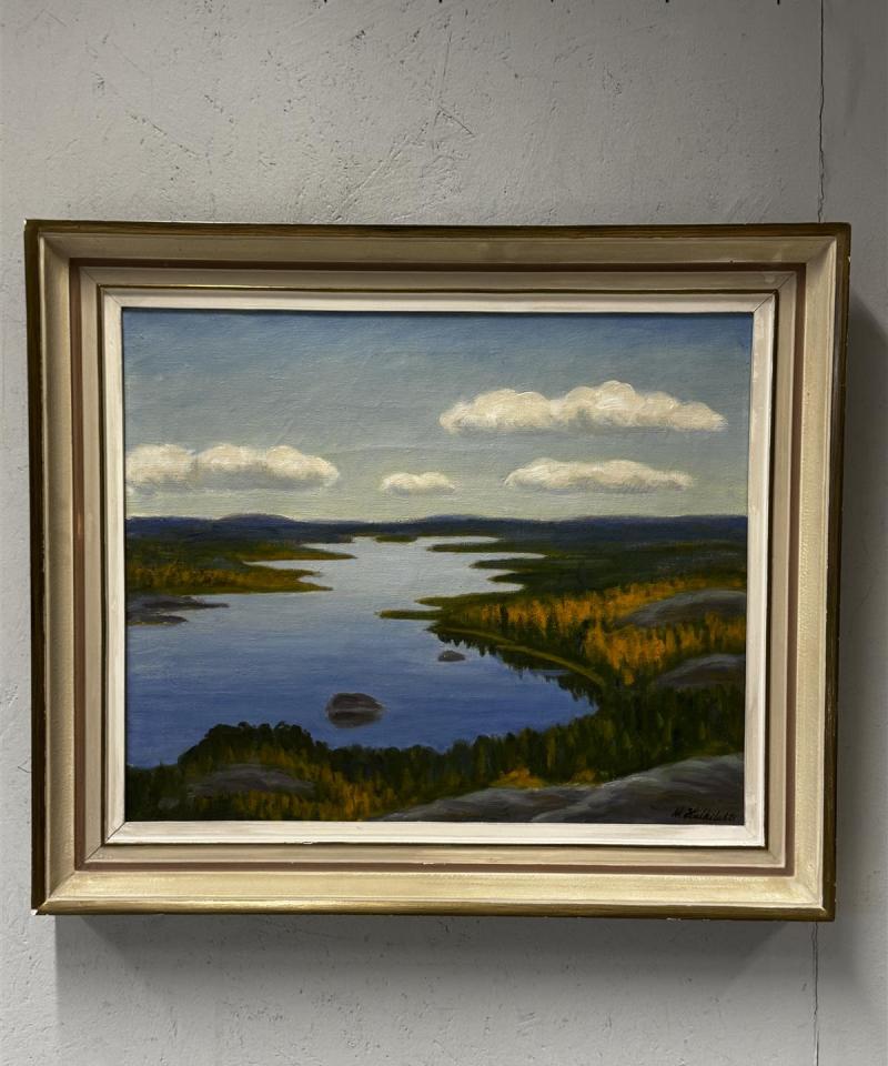 Taulu öljyväri syysmaisema Mikko Halkilahti