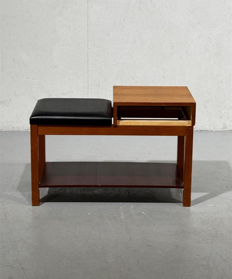 Retro puhelinpenkki teak