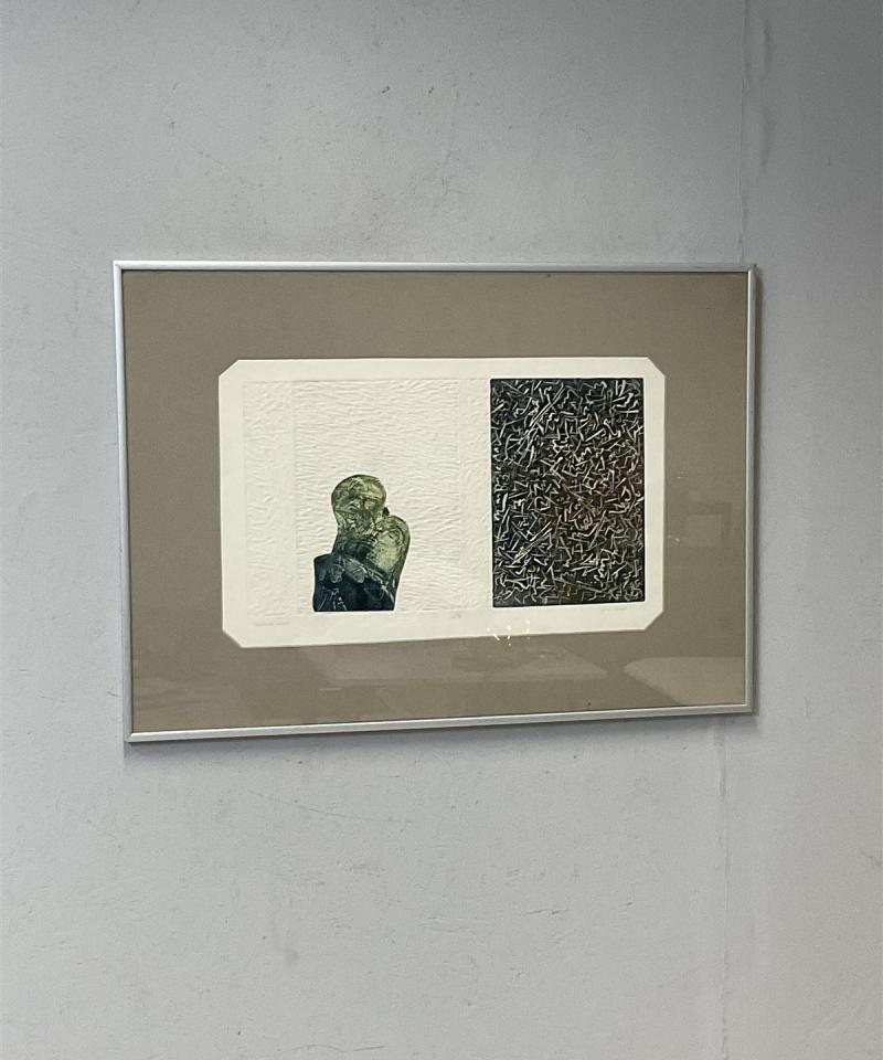 Taulu Abstrakti grafiikkateos, signeerattu