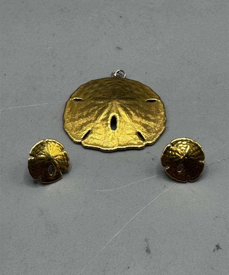 Korusetti hiekkadollari (riipus ja korvakorut)