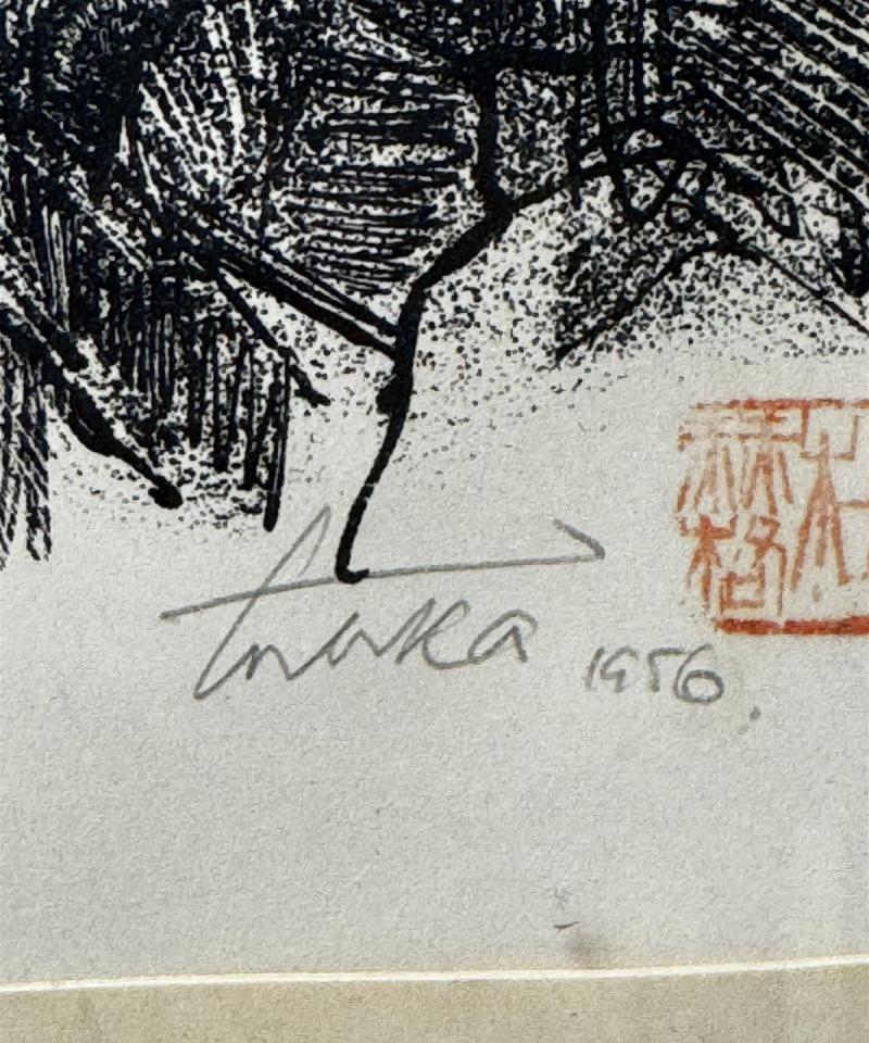 Taulu litografia Aukusti Tuhka 1956