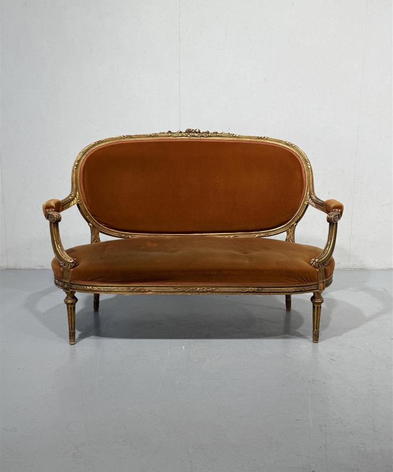 Vintage rokokoo sohva 2 istuttava