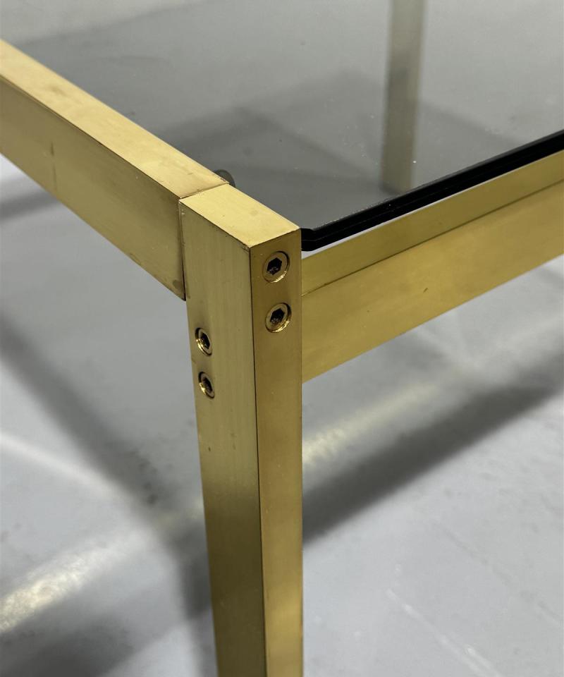 Vintage messinki lasipöytä 65x68