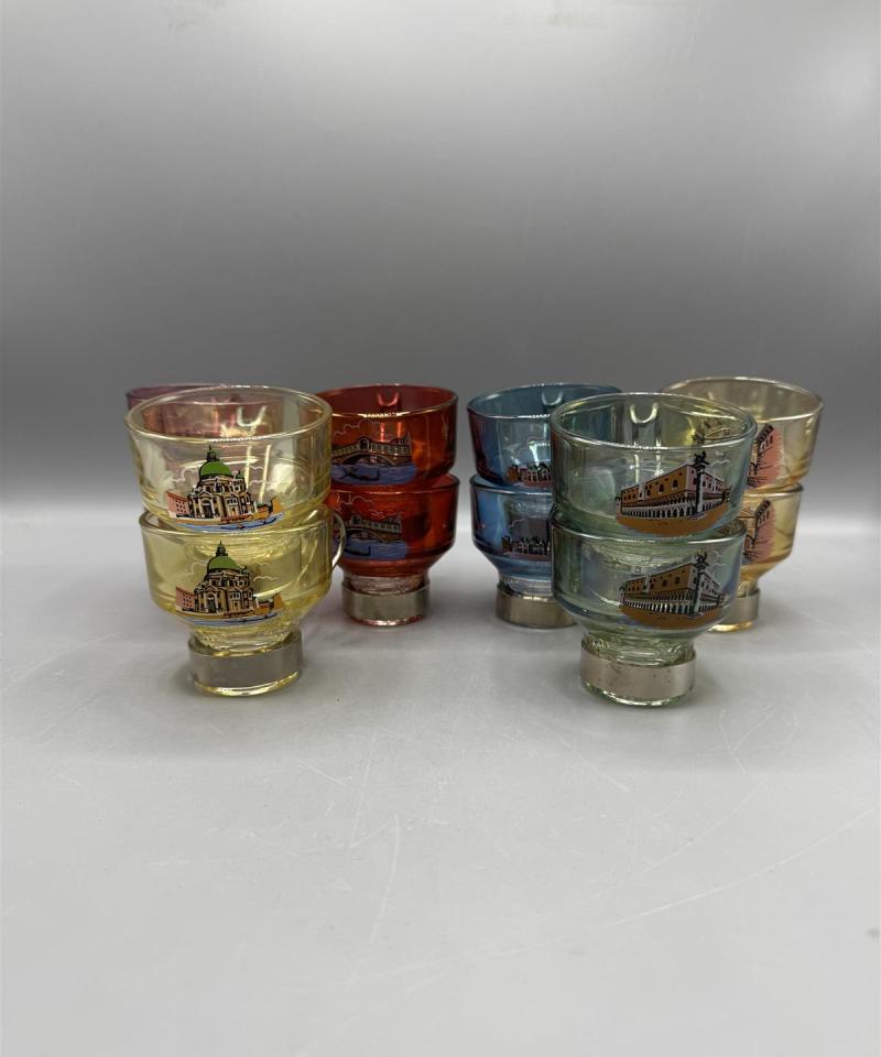 Vintage Venetsia värilliset lasit (12 kpl)