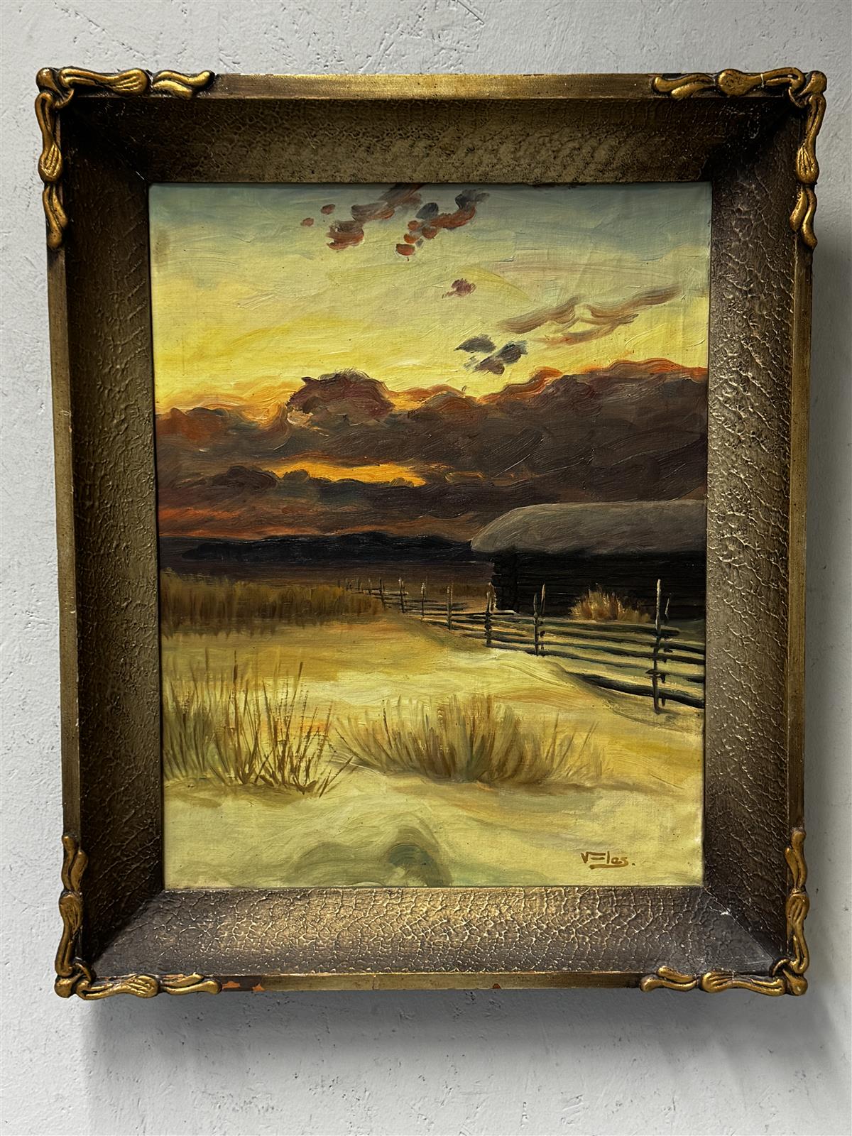 Taulu öljyväri maisema Vuolas