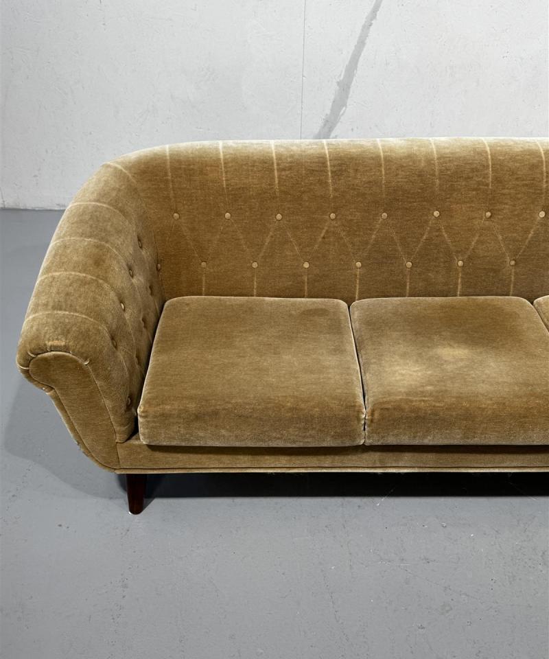 Vintage samettisohva oliivinvihreä