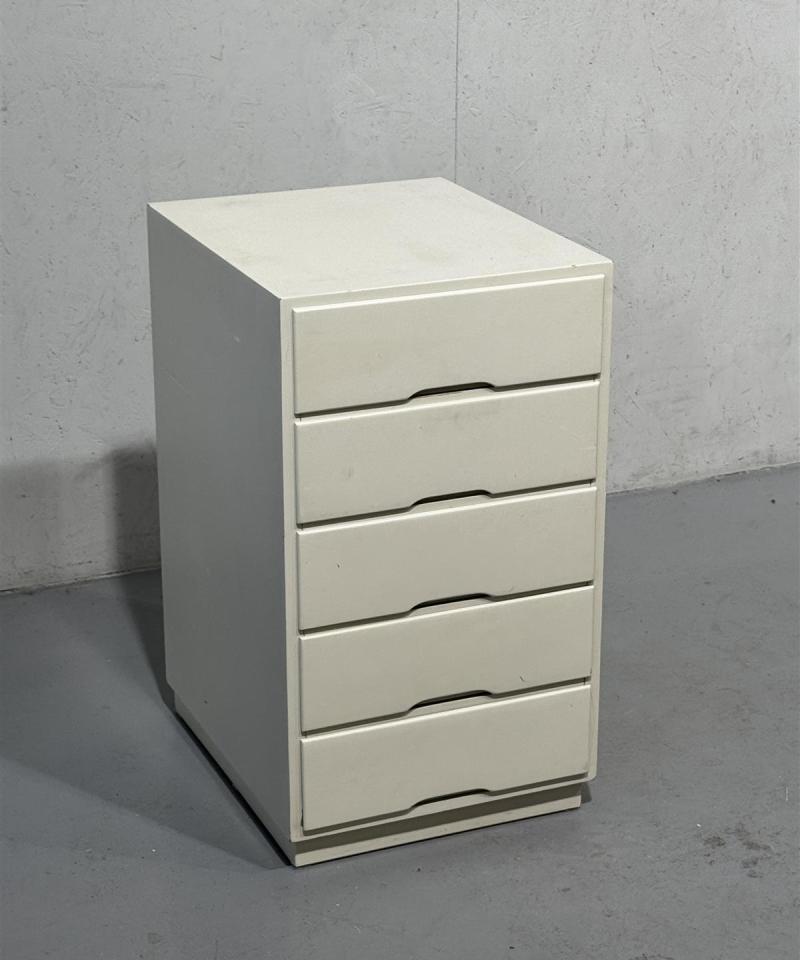 Vintage laatikosto 5 tasoa valkoinen