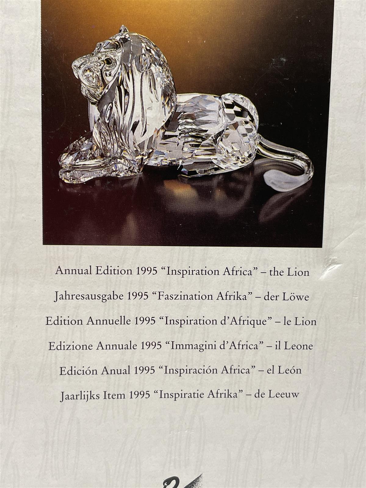 Swarovski ”Inspiraatio Afrikka 1995” kristalli leijona