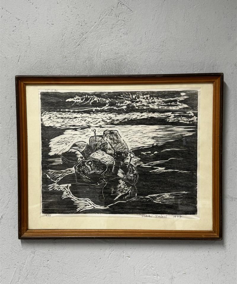 Taulu puupiirros Erkki Talari 1947