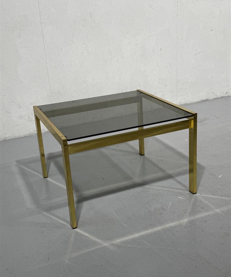 Vintage messinki lasipöytä 65x68