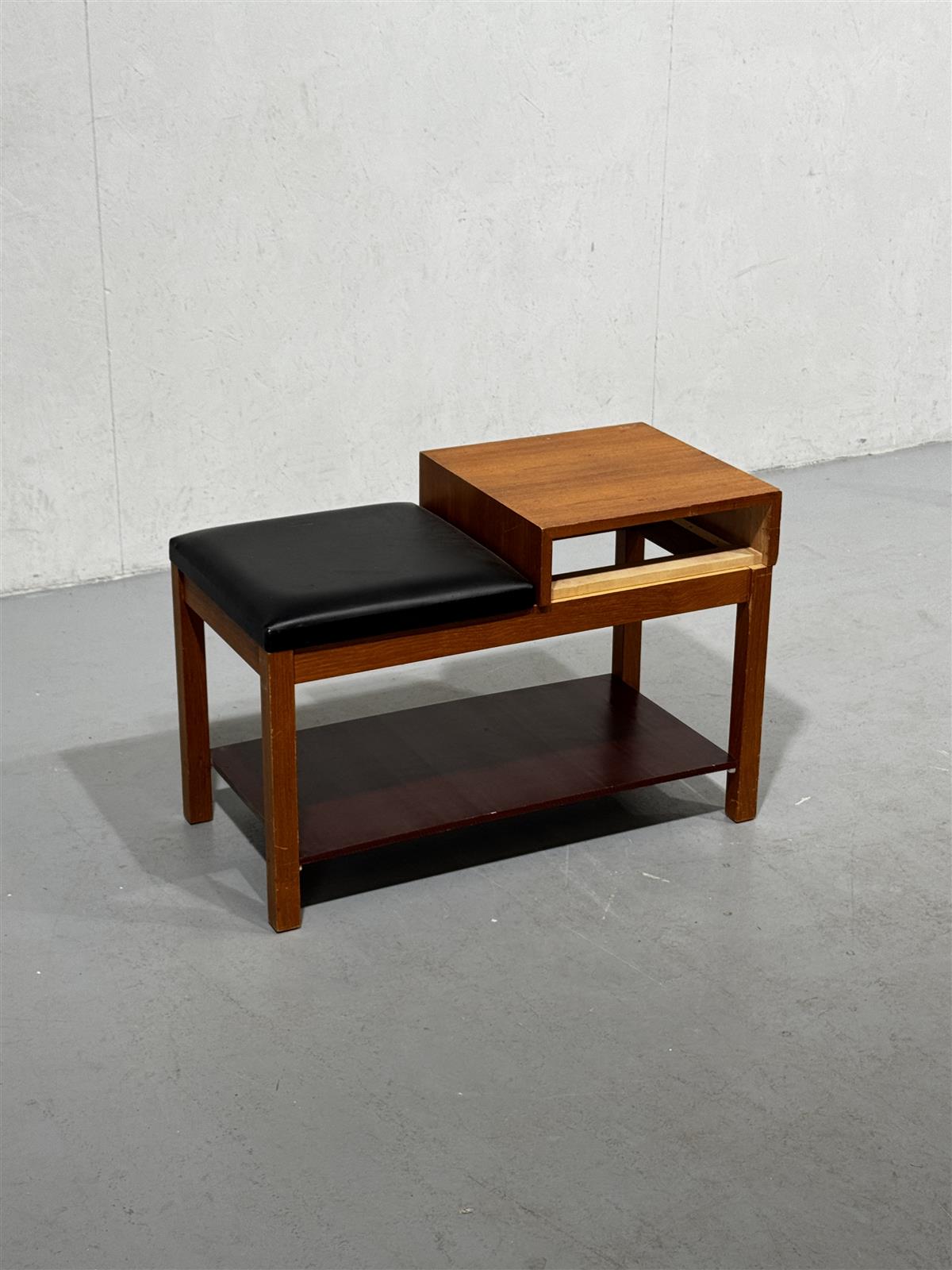 Retro puhelinpenkki teak