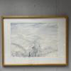 Taulu vesiväri Pallastunturi maisema Pentti Penttilä 1988