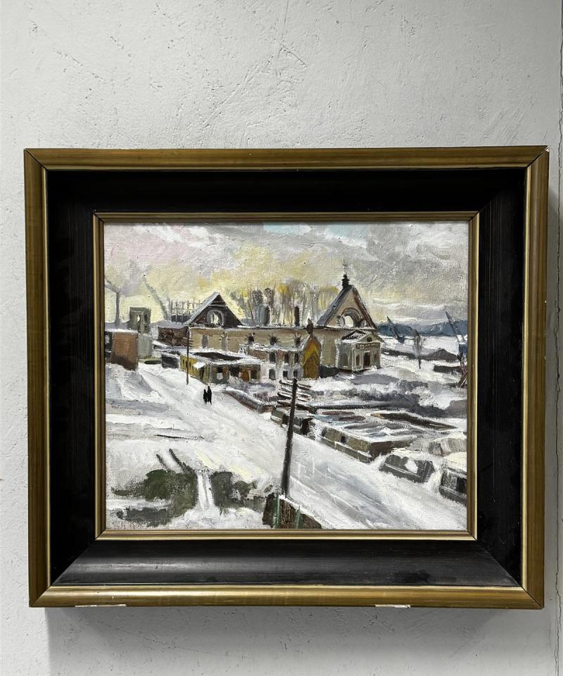 Taulu öljyväri talvimaisema Kauko K Vartiovaara