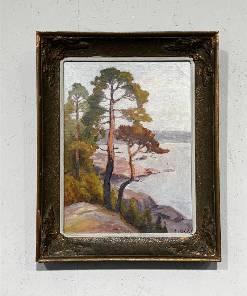 Taulu öljyväri merimaisema E Berg