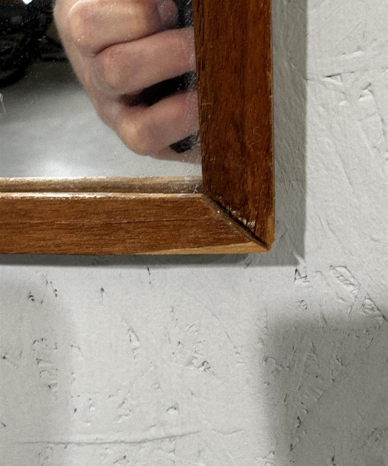 Vintage seinäpeili 35x110 teak puukehyksellä