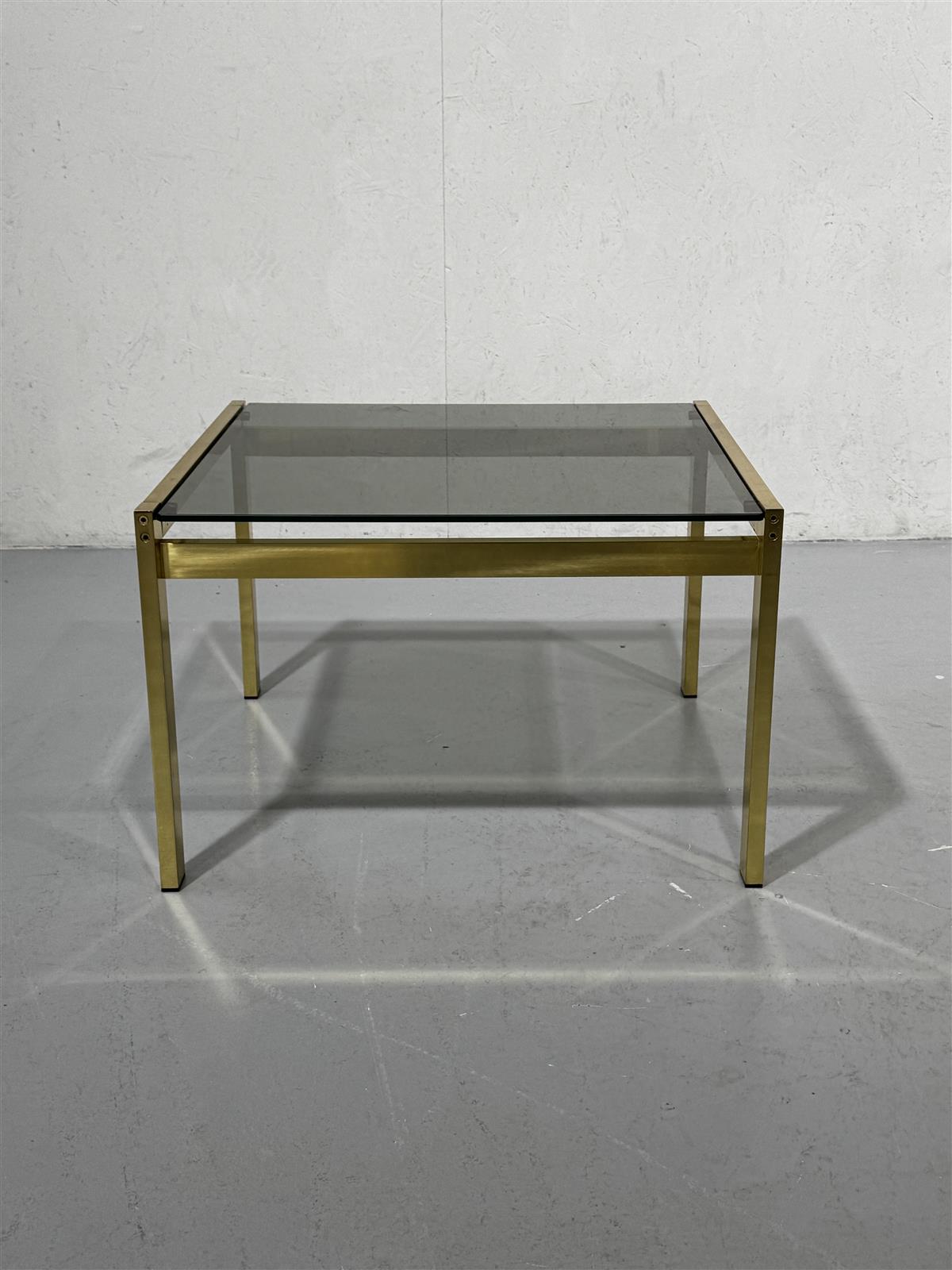 Vintage messinki lasipöytä 65x68