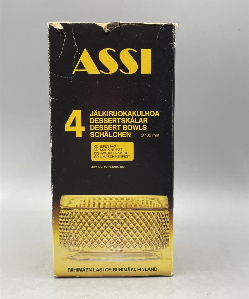 Riihimäen lasi Assi jälkiruokakulho 4kpl