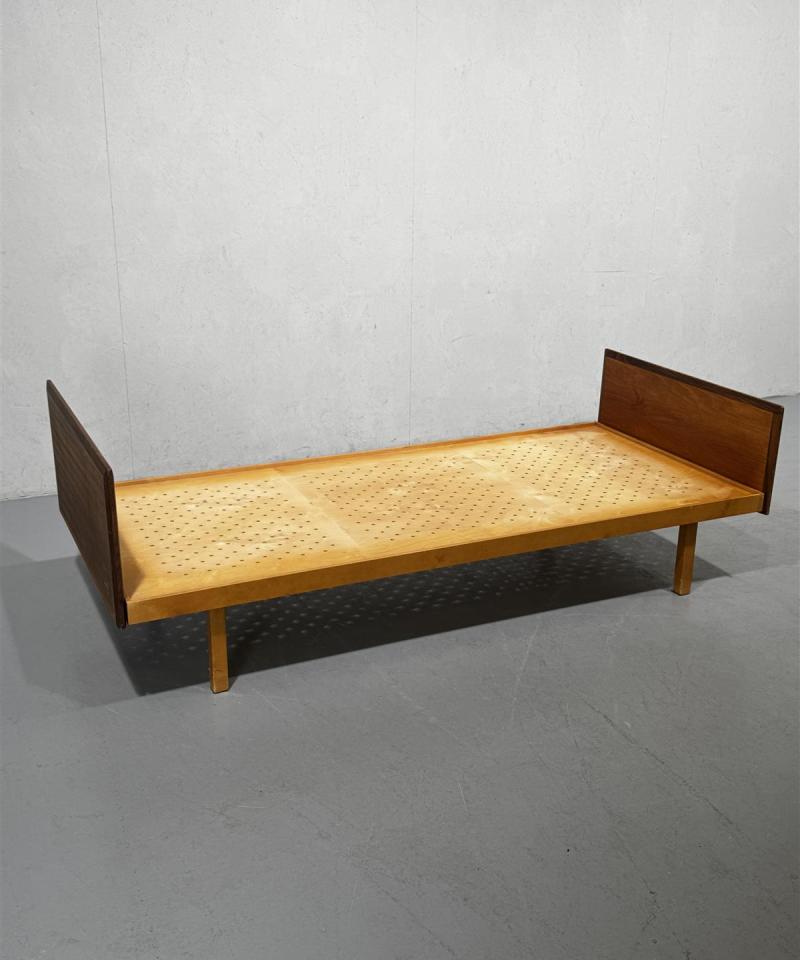 Vintage teak vanerisänky 90x197