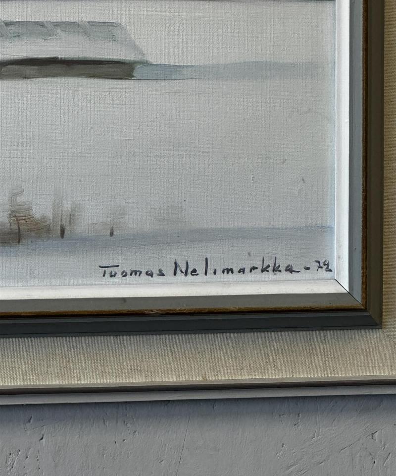 Taulu öljyväri talvimaisema Tuomas Nelimarkka -72