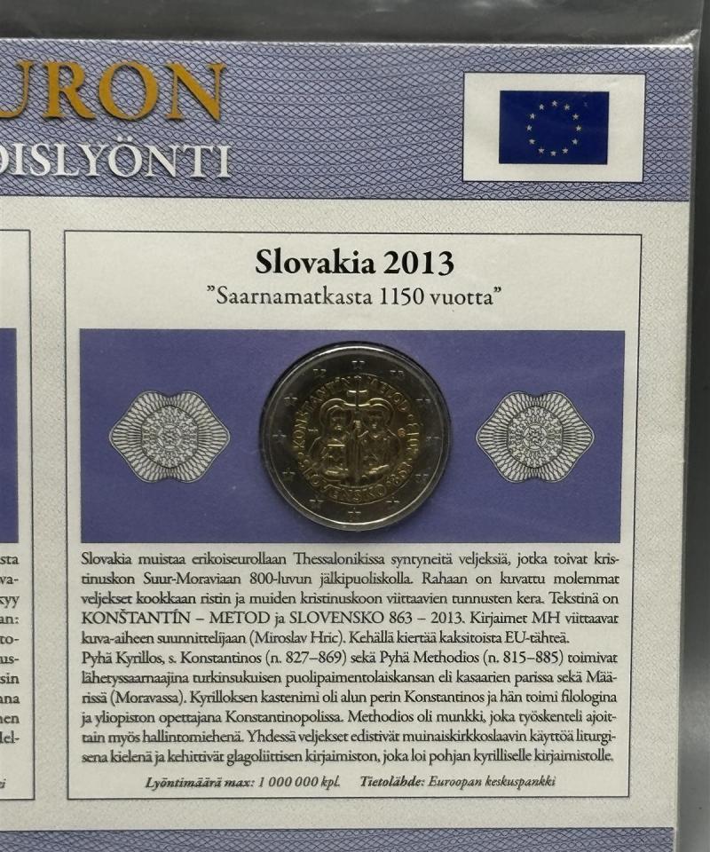 2 euron erikoislyönti Suomi ja Slovakia