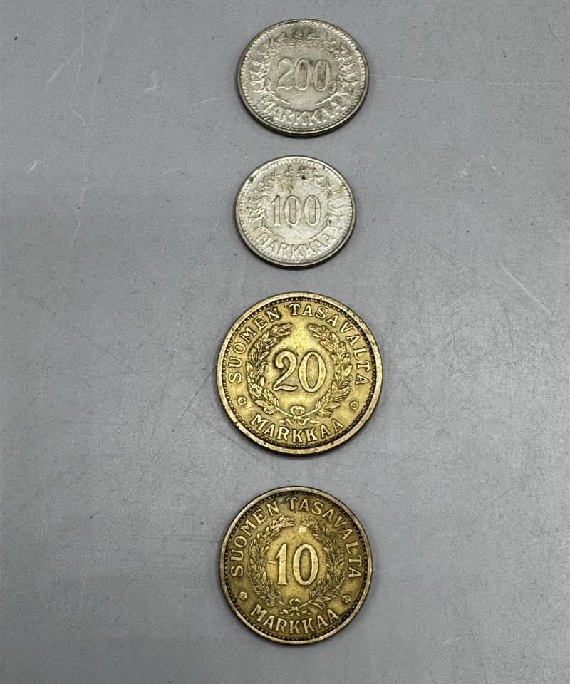 Suomen markka kolikot (4 kpl)