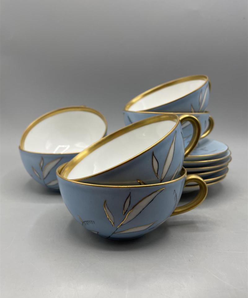 Käsinmaalattu Teekuppi ja lautanen 6kpl