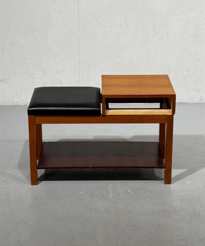 Retro puhelinpenkki teak