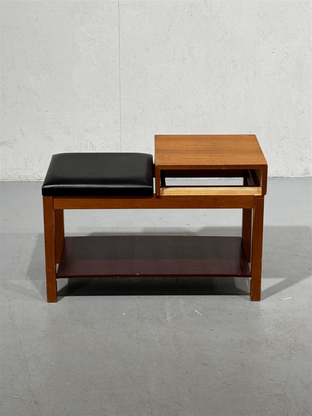 Retro puhelinpenkki teak
